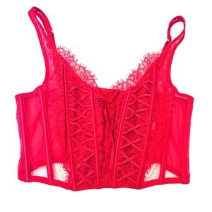 Victoria's Secret Vibrant Red Lace Bustier